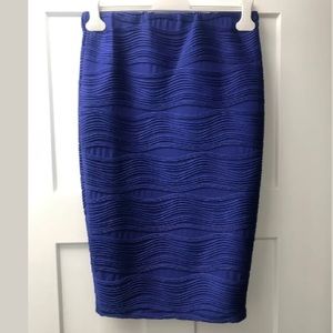 Alex & Olivia Texture Periwinkle Blue Pencil Skirt